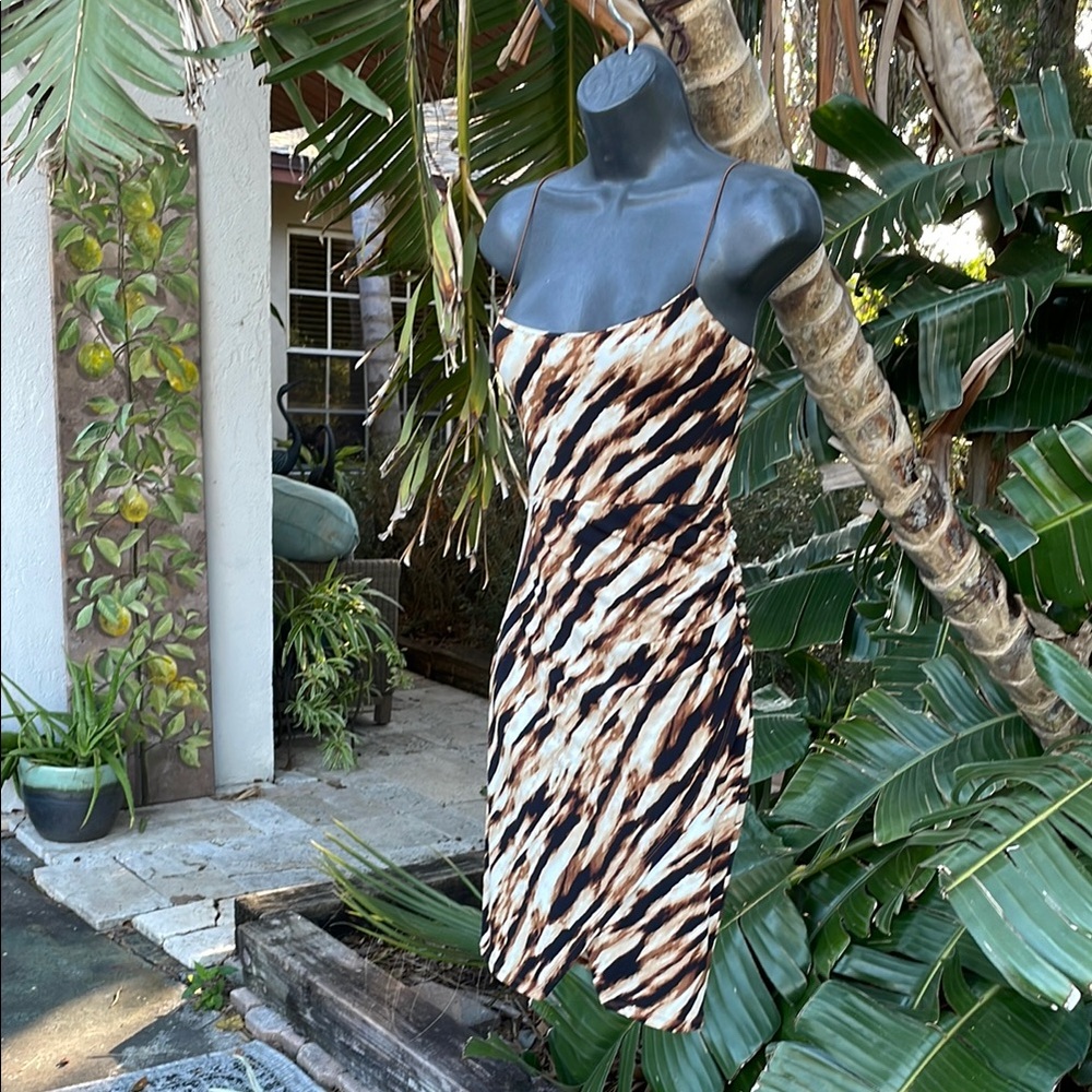 Leith animal print slip dress